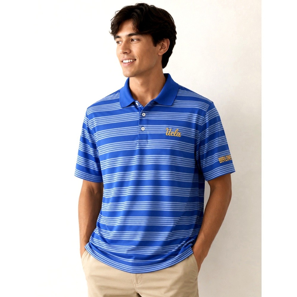 NEW! UCLA Bruins Short Sleeve Polo Shirt Blue Men's SZ Large